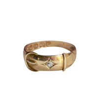 18K Gold Diamond Buckle Ring
