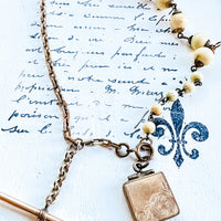Victorian Photo Locket Watch Chain Necklace