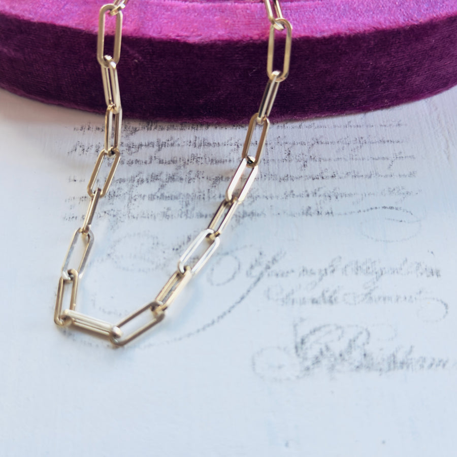 14k Gold Paperclip Chain