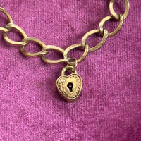 vintage padlock heart bracelet