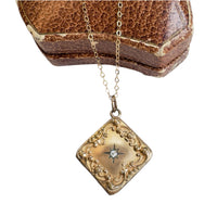 Victorian Gold-Filled Repoussé Starburst Photo Locket