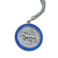 Sterling Silver and Enamel Equestrian Pendant