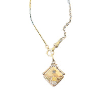 14k Gold Starburst Diamond Locket