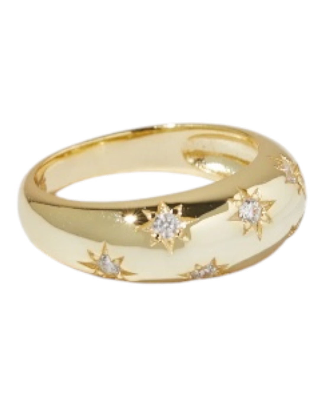 Starburst Gold Dome Ring