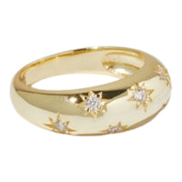 Starburst Gold Dome Ring