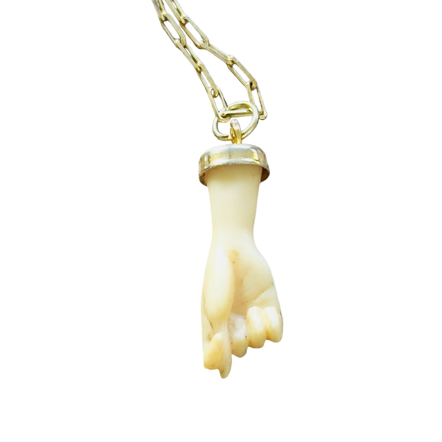 White Mano Figa Charm Pendant