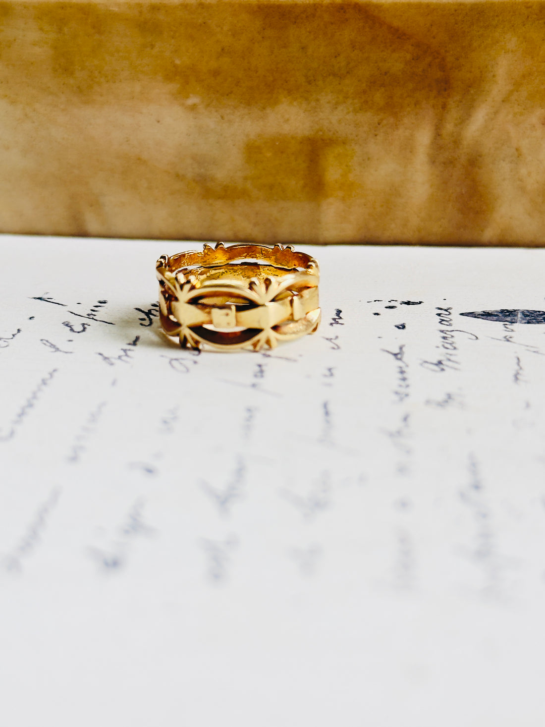 14k Gold Thistle Ring