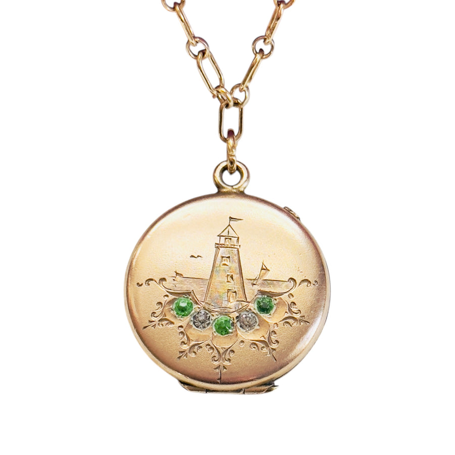 Antique lighthouse locket