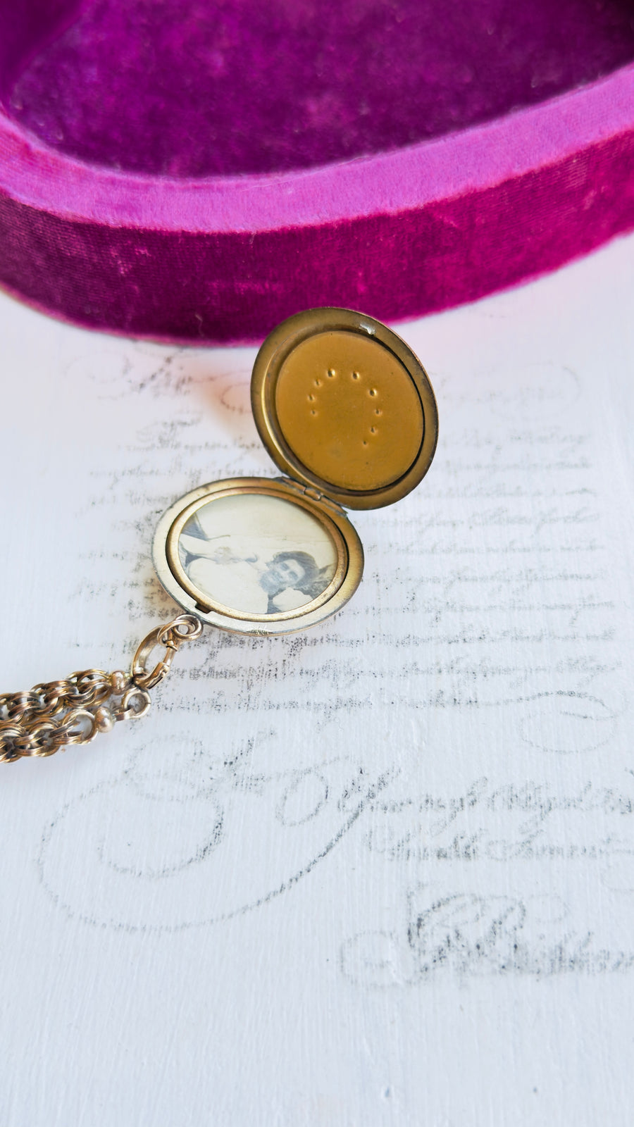 Antique equestrian locket on 12K gold watch chain