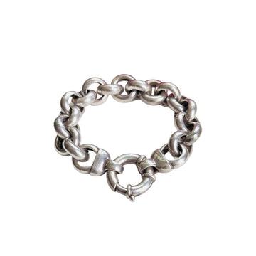 Sterling Silver Chain Link Bracelet with Spring Ring Clasp – 7.5