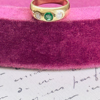Early 20th century Cresarrow emerald diamond band