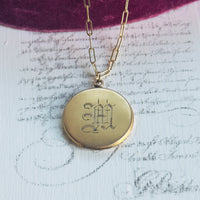 Monogrammed M Gold Locket