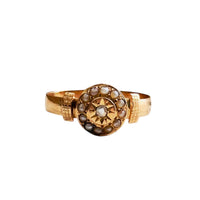 French Victorian Pearl Diamond Ring 18K Rose Gold | hipV Jewelry


