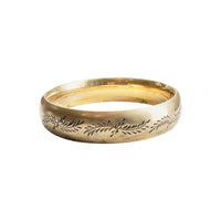 Gold-filled etched bangle bracelet with Florentine finish.