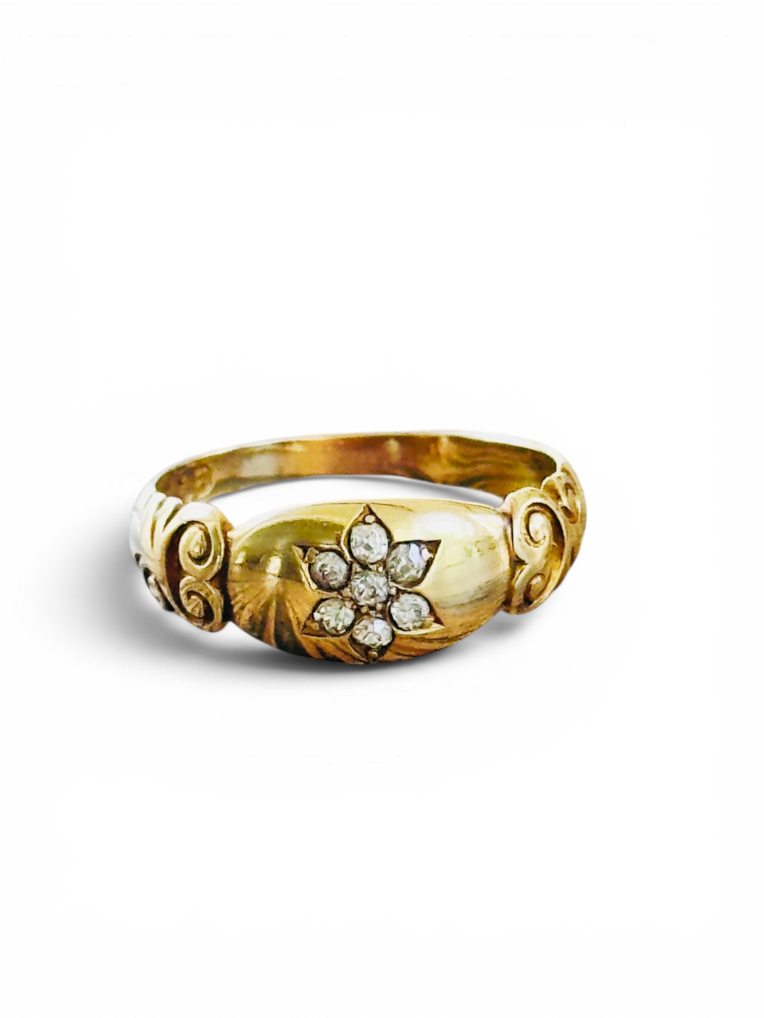Gold Diamond Cluster Ring