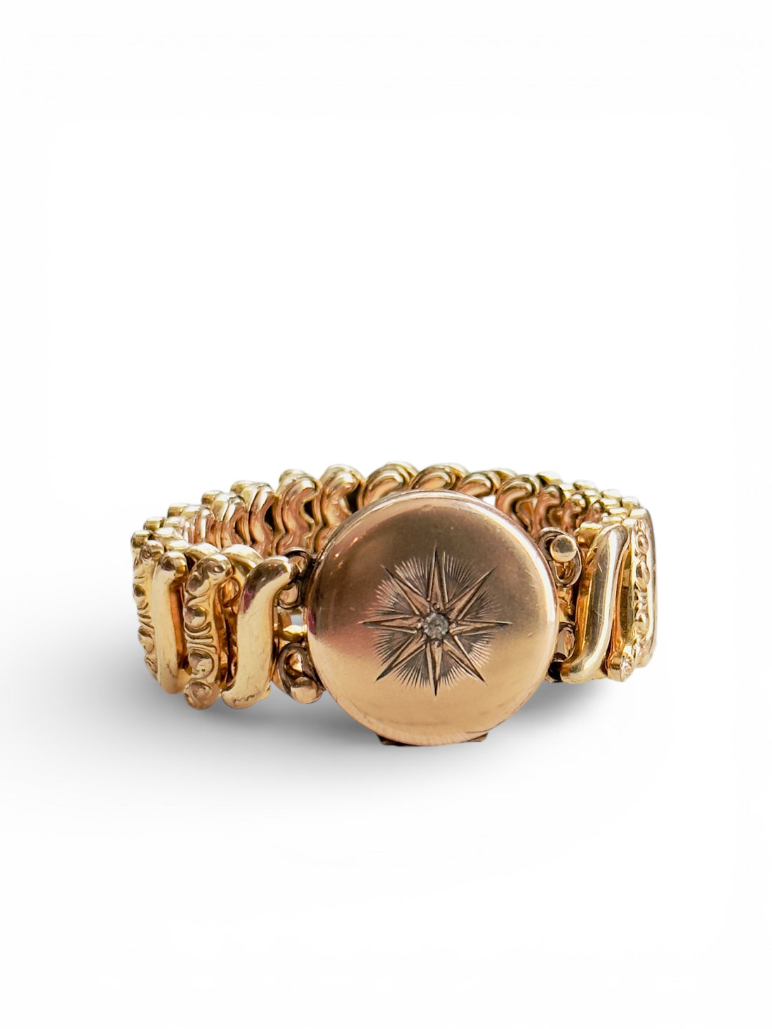 Gold Starburst Antique Locket