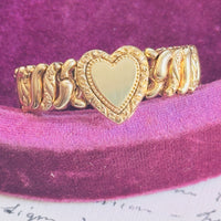 Gold filled American Queen sweetheart bracelet with heart locket centerpiece