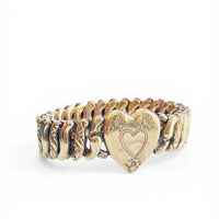 Heart shaped vintage sweetheart bracelet in 12k over sterling silver