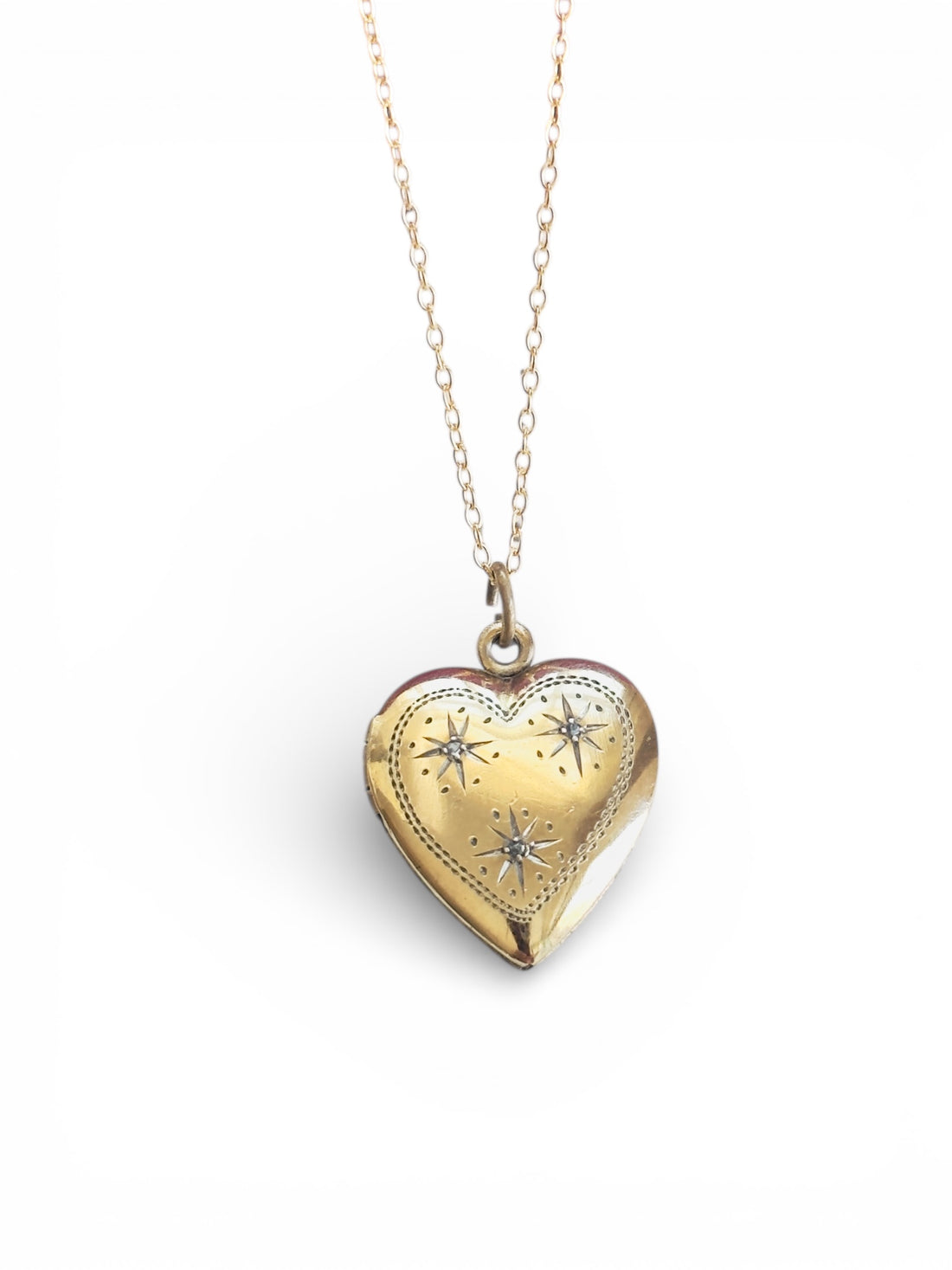 Gold Heart Locket with Diamonds