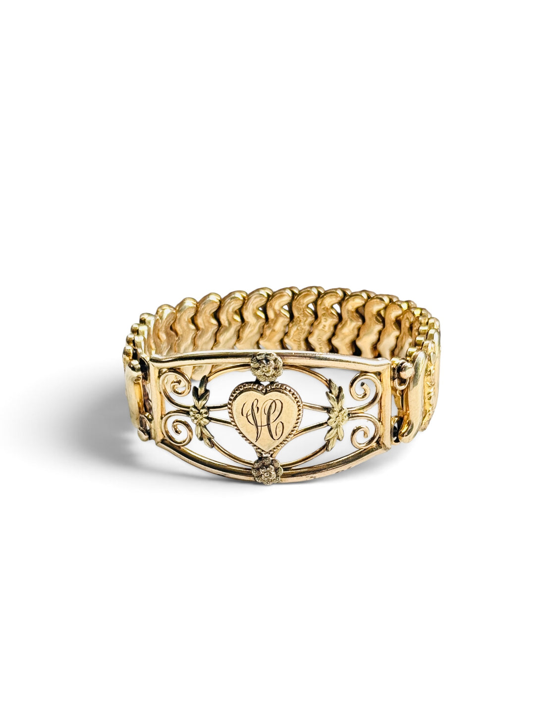 Leading Lady gold filled expansion bracelet with monogram heart