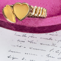 Carmen D.F.B. Co. gold-filled vintage sweetheart bracelet featuring monogrammed heart locket.