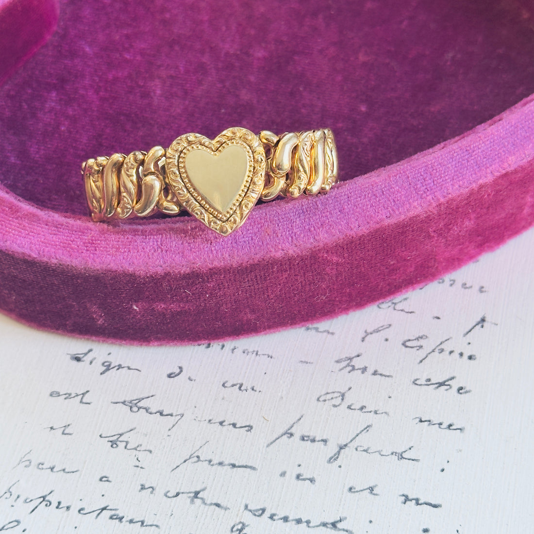 close up of heart bracelet