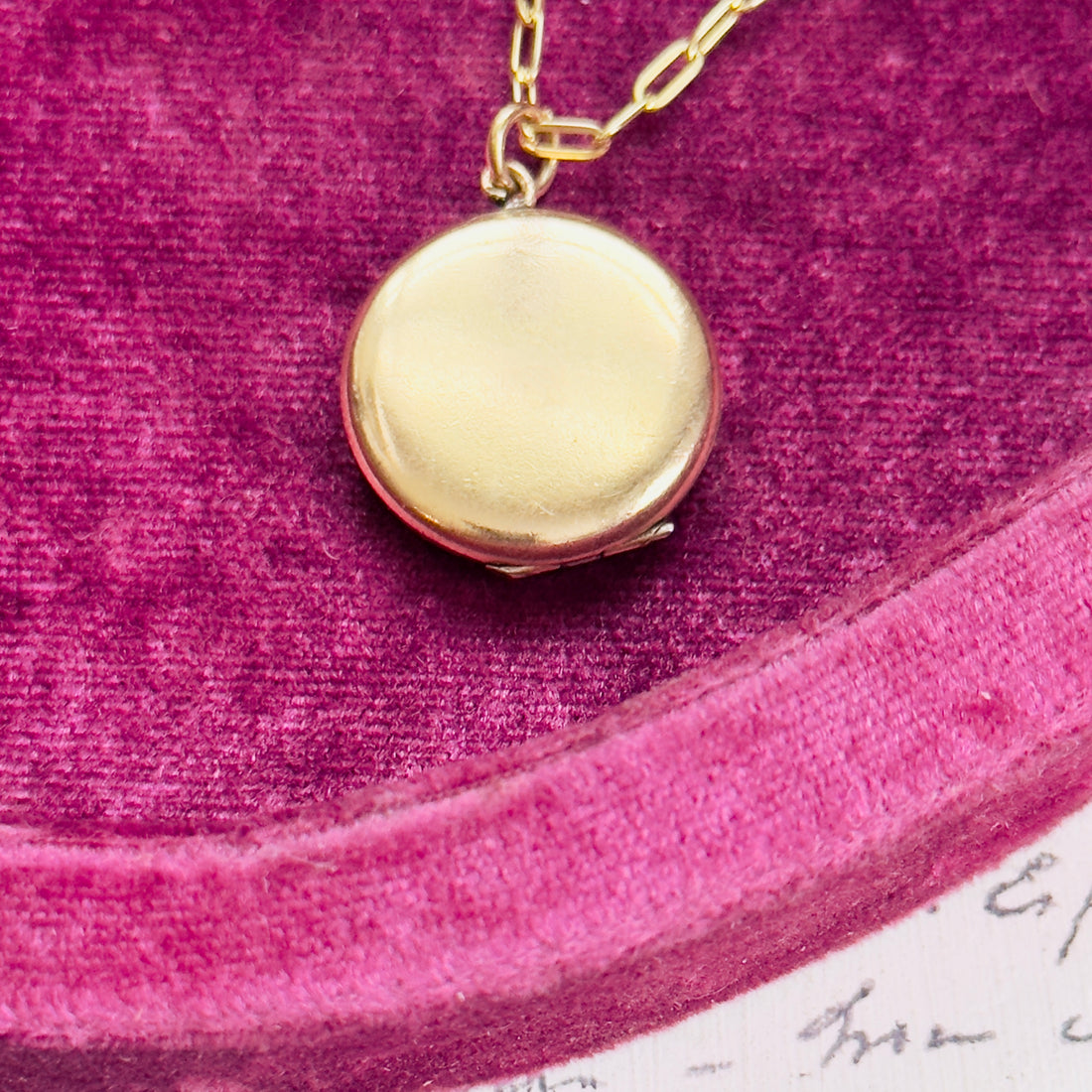 Reverse side of plain gold-filled Art Nouveau locket