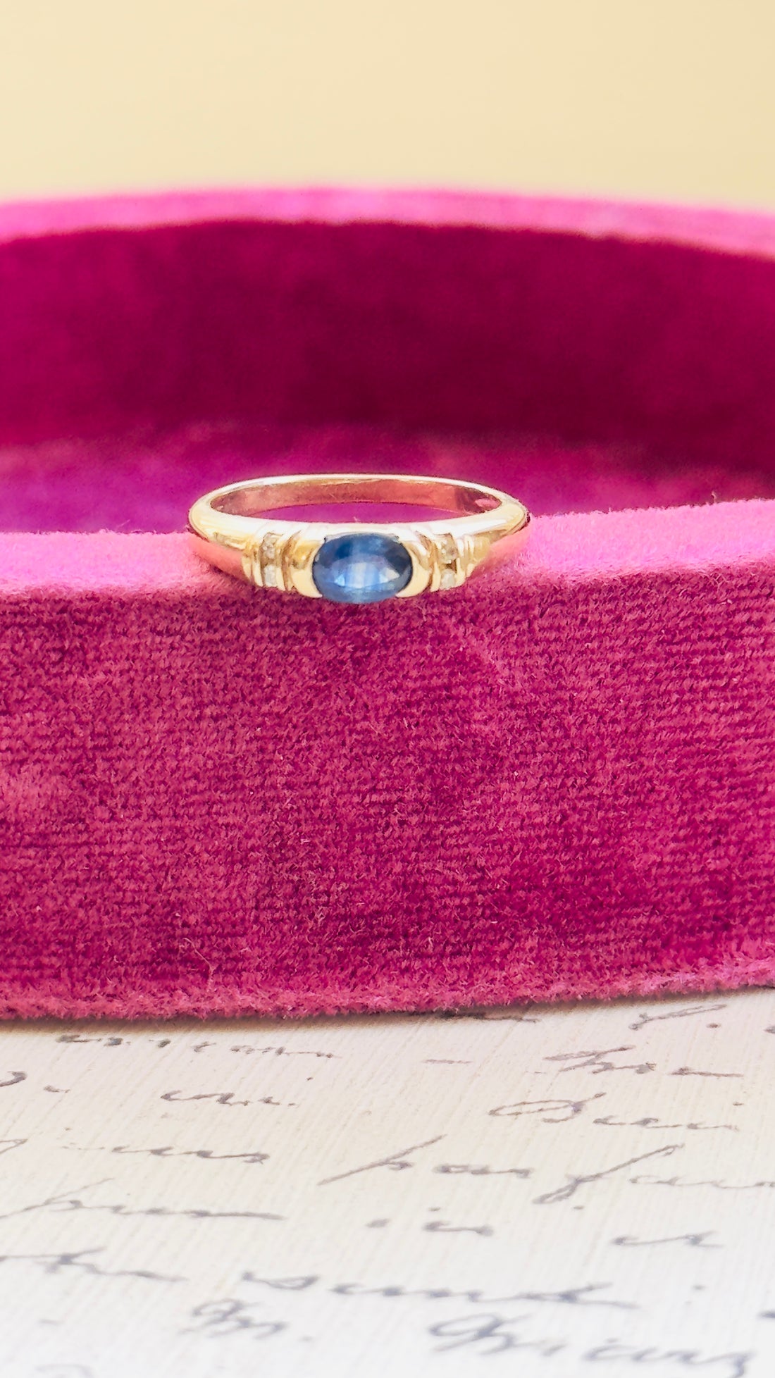 Sapphire Diamond Ring 10K Gold Size 6.5 
