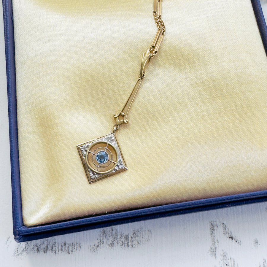 14k Gold Sapphire Necklace