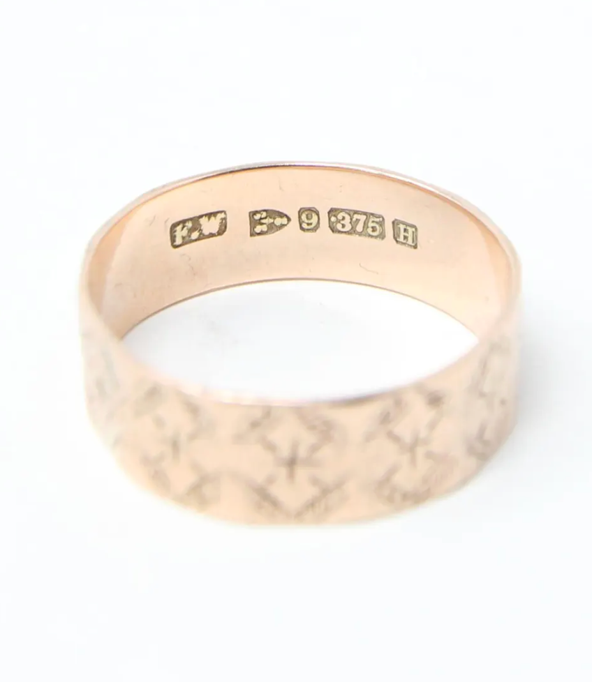 Victorian 1891 Rose Gold Ring | Chester Hallmarked 9ct Cigar Band