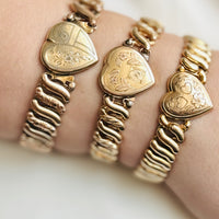 Sweetheart expansion bracelets styled on a model.