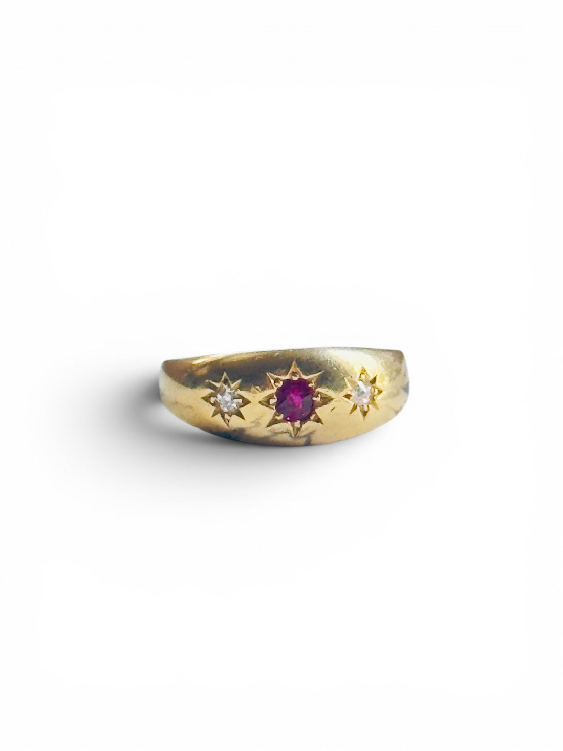 Victorian Ruby & Diamond Ring | 18K Gold | Birmingham, England