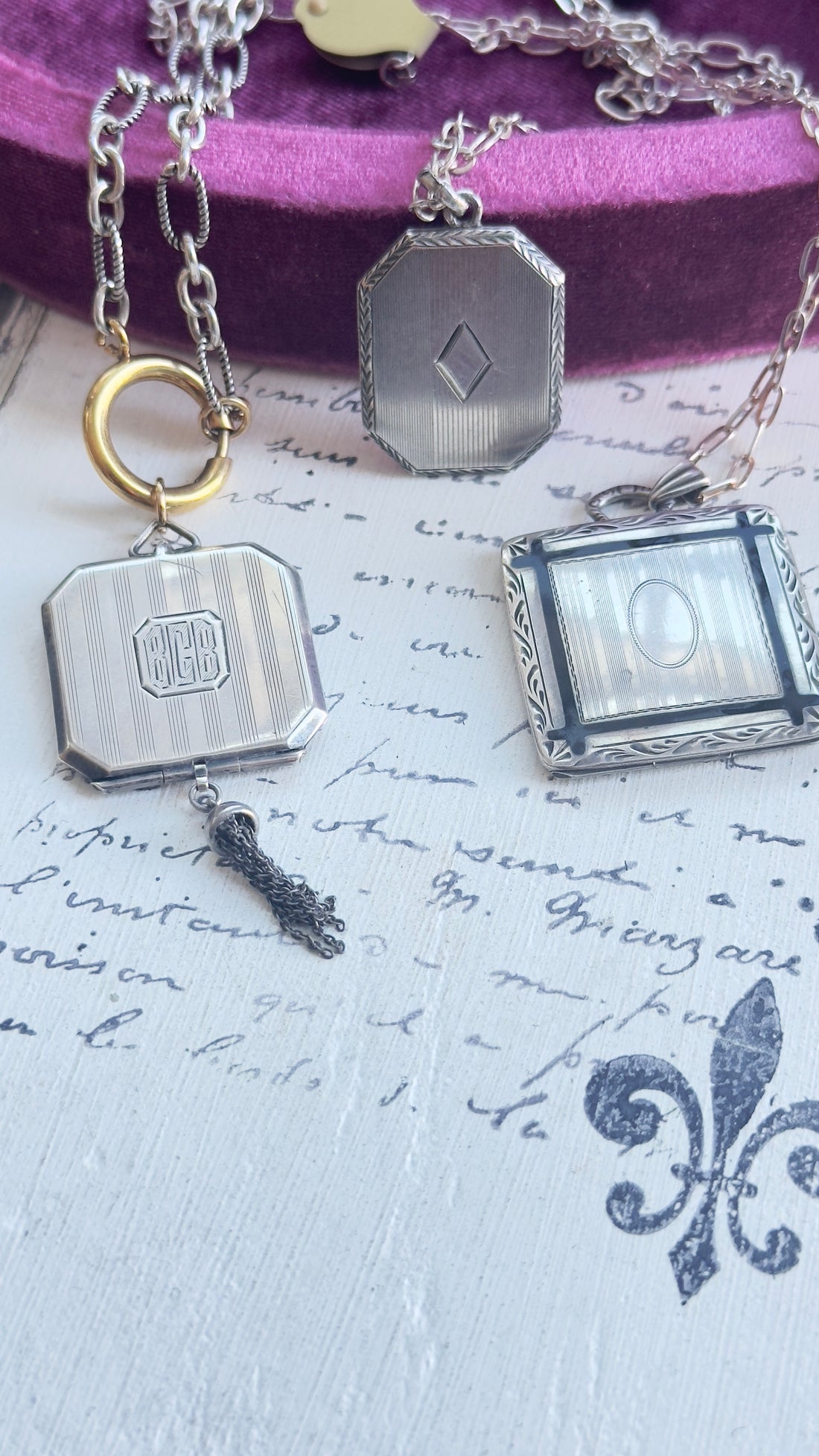 Vintage Art Deco Sterling Silver Lockets