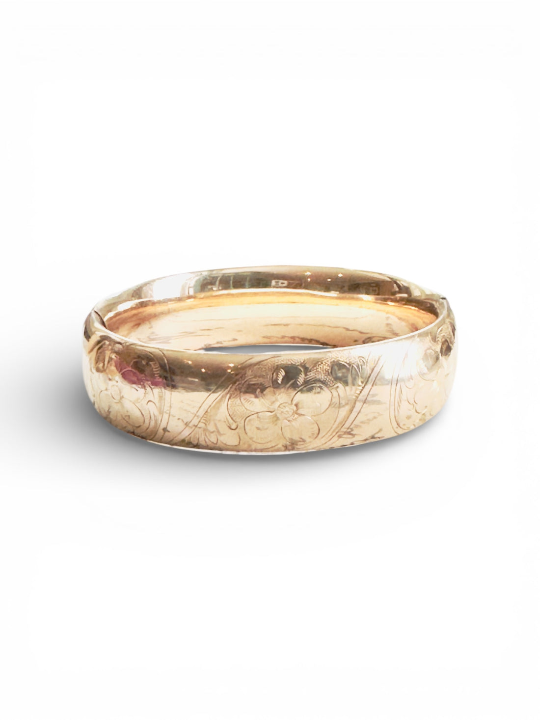 Gold Filled Floral Hinged Bangle Braclet