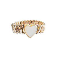 Vintage Phoenix Speidel gold filled stretch bracelet with mother of pearl heart