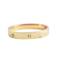 Vintage gold filled hinged bangle bracelet with starburst seed pearl details