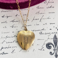 art deco heart locket
