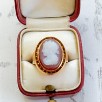 Antique 14K Gold Oval Cameo Ring