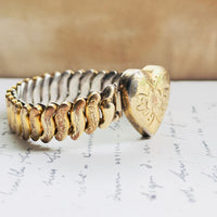 hipV Modern Vintage Jewelry Co-Star signed gold filled sweetheart expansion bracelet engraved floral motif