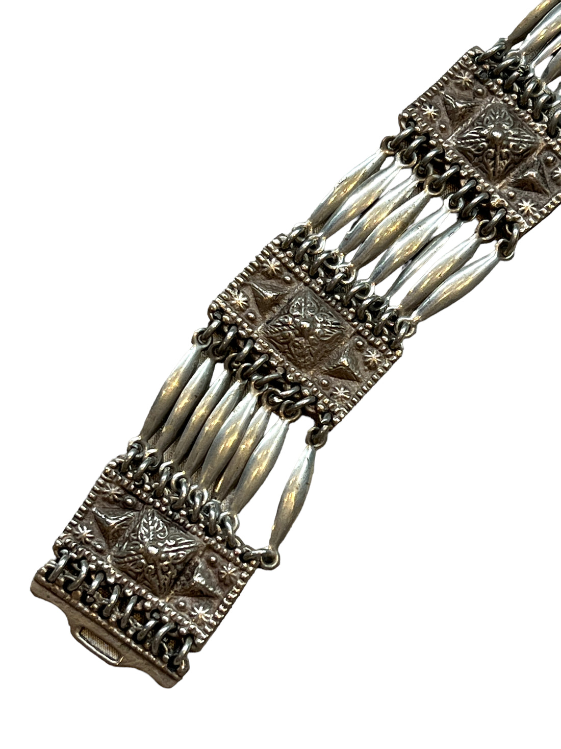 Sterling Mexican Taxco Panel Bracelet