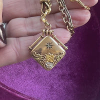 14k Gold Antique Diamond Locket