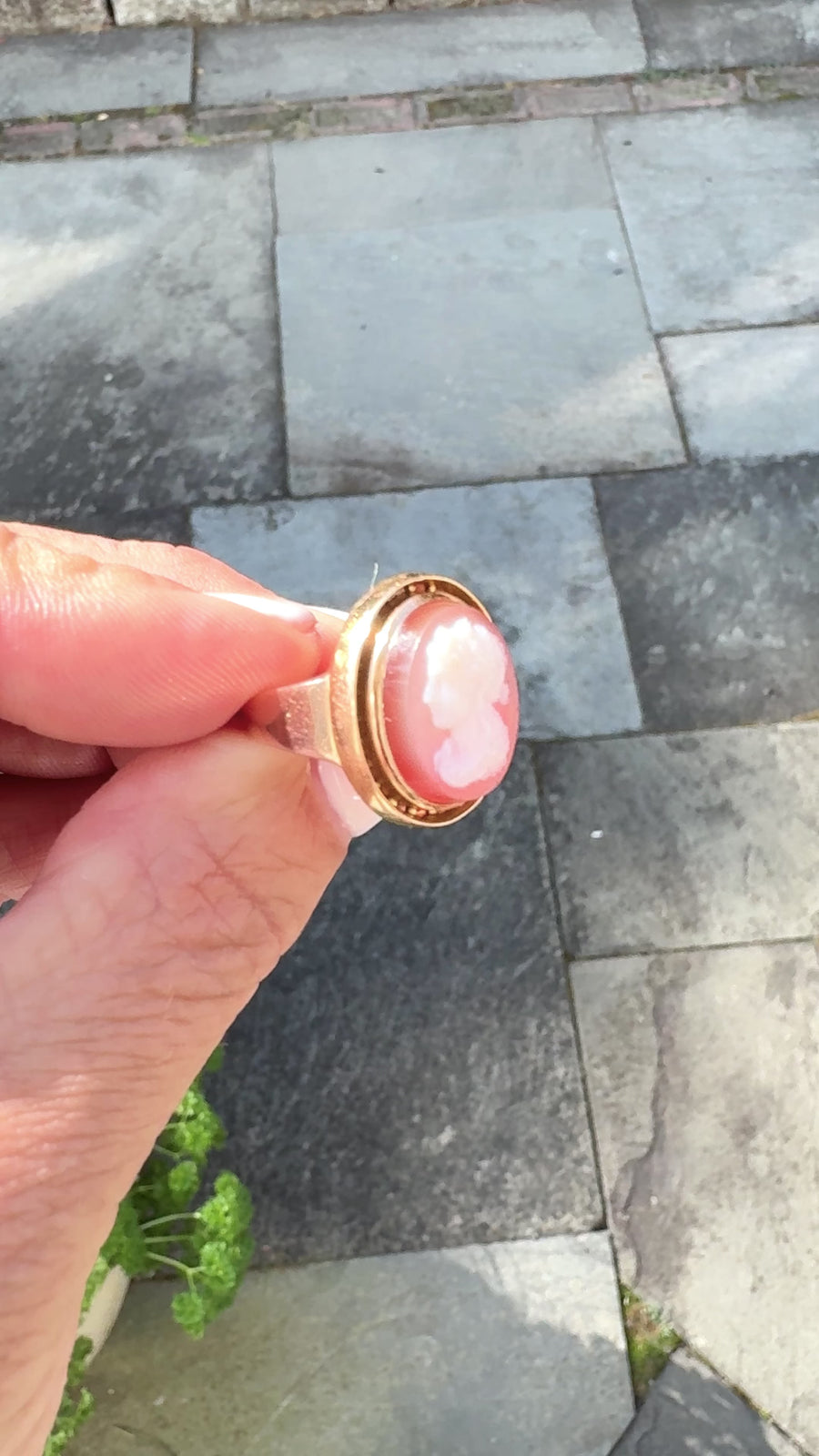 Edwardian 14K Oval Cameo Ring