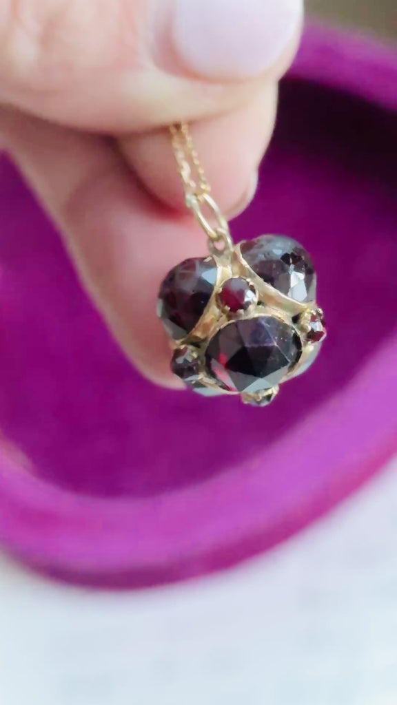 Video of 14k Gold Garnet Orb Pendant