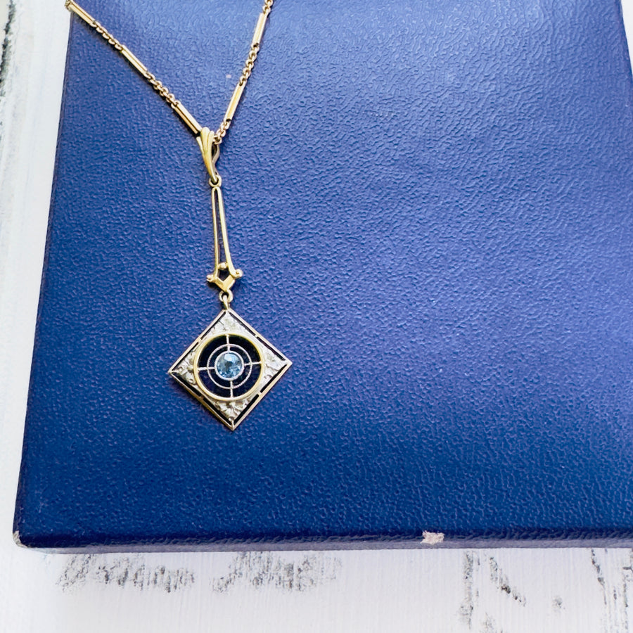 Gold Sapphire Necklace