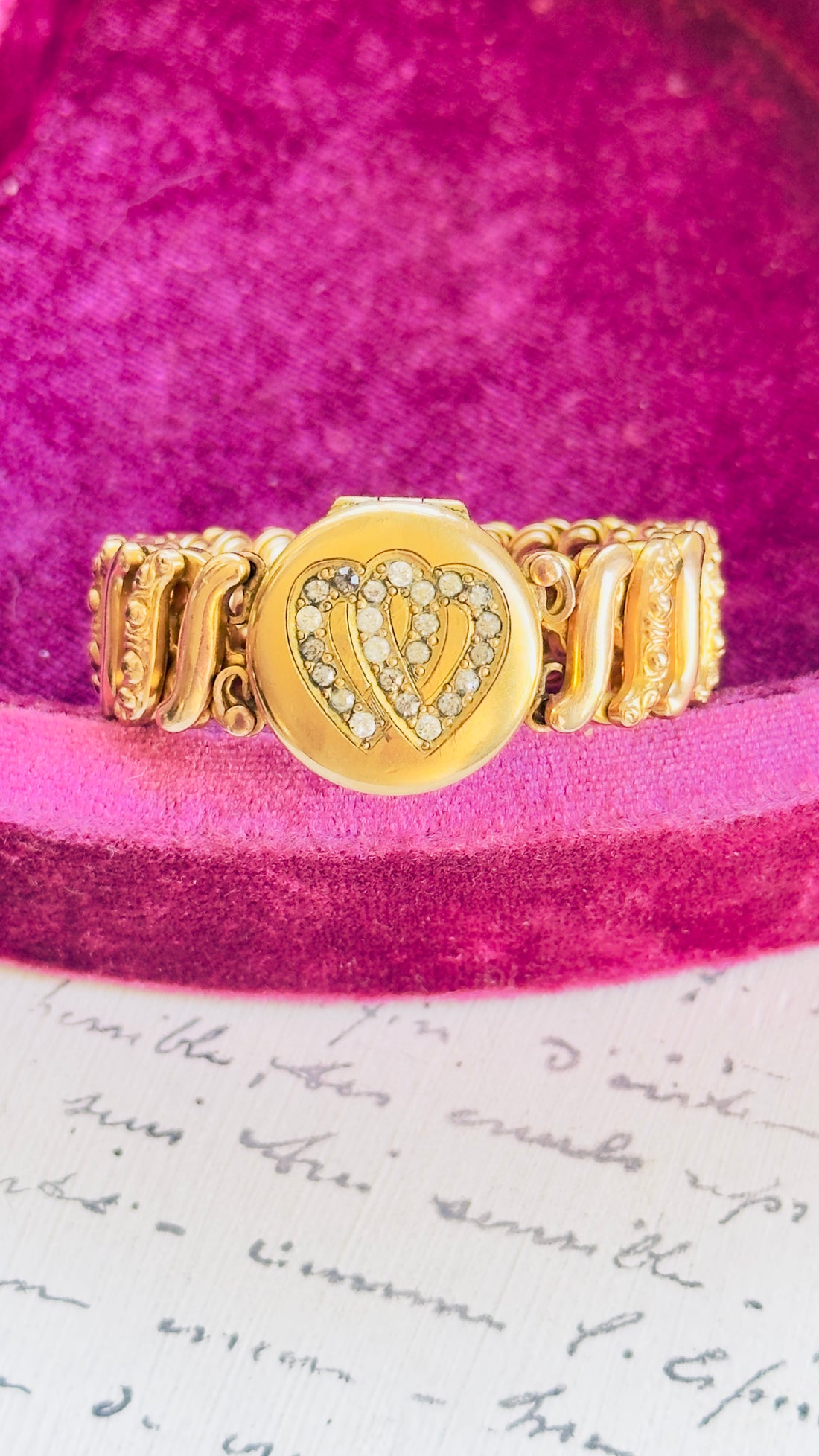 vintage heart locket bracelet