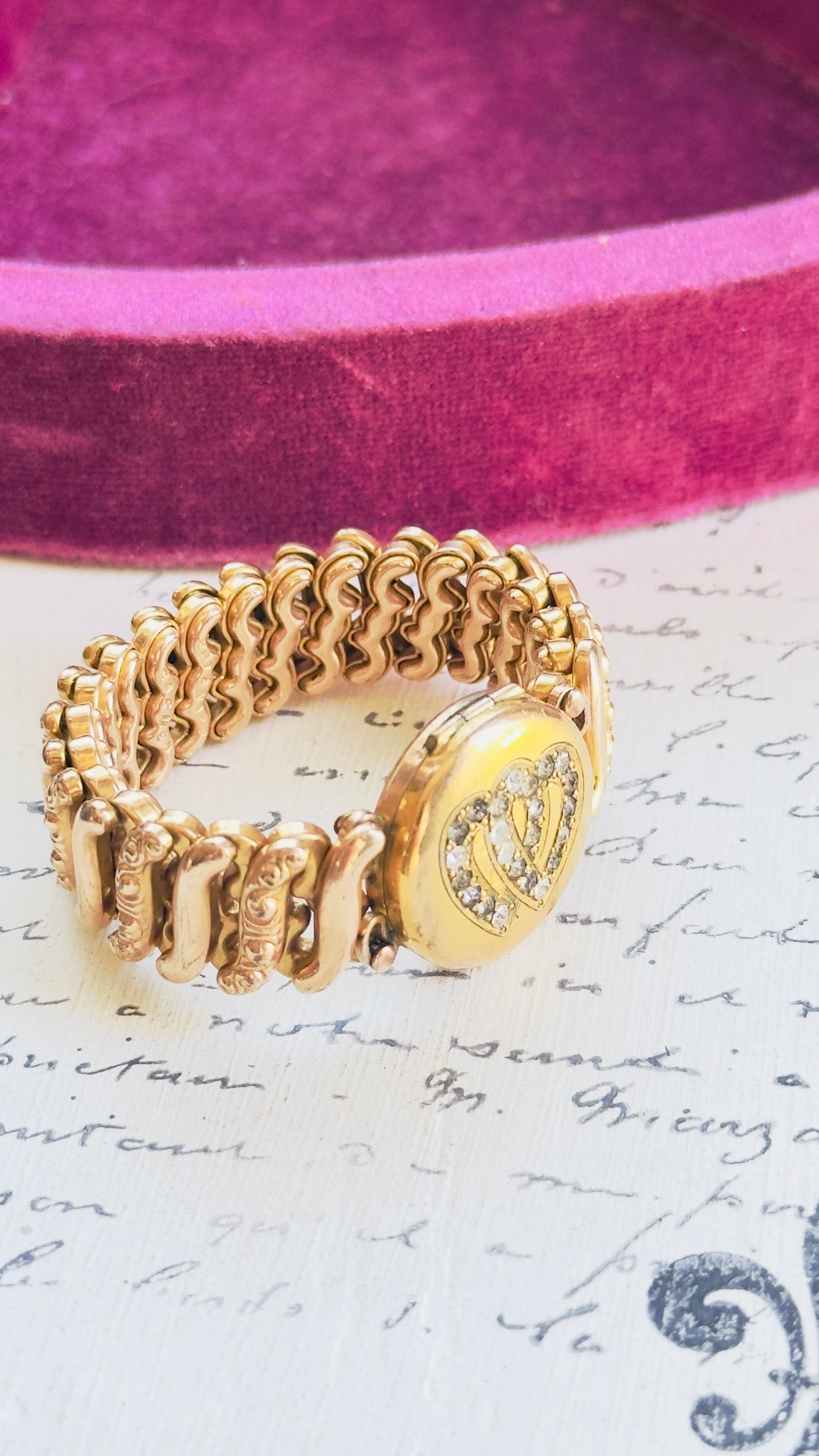 vintage sweetheart locket bracelet