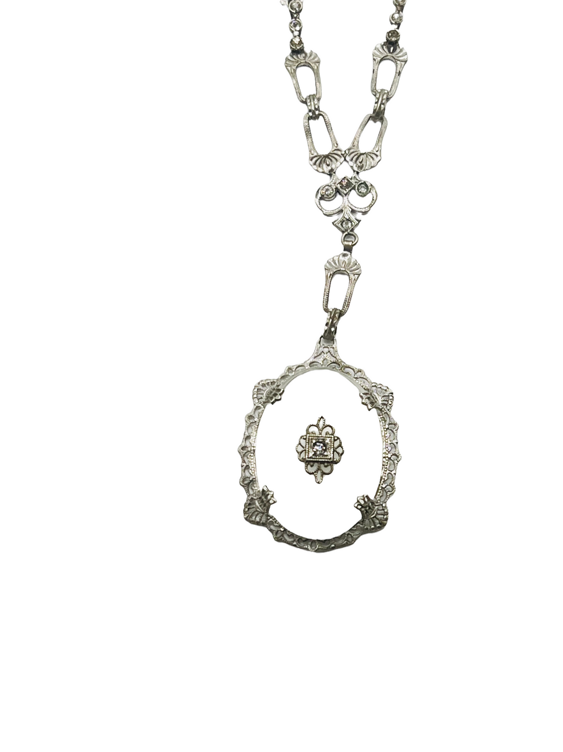 Vintage Camphor Glass Necklace by hipV Modern Vintage Jewelry.