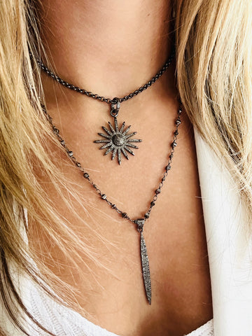 Pave Star Necklace | Vintage Starburst Necklace by hipV Modern Vintage Jewelry.