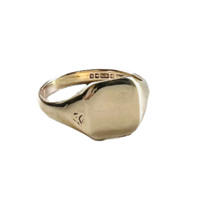 9k Antique Gold Signet Ring by hipV Modern Vintage Jewelry.