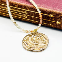Young Caesar Intaglio Roman Coin Necklace